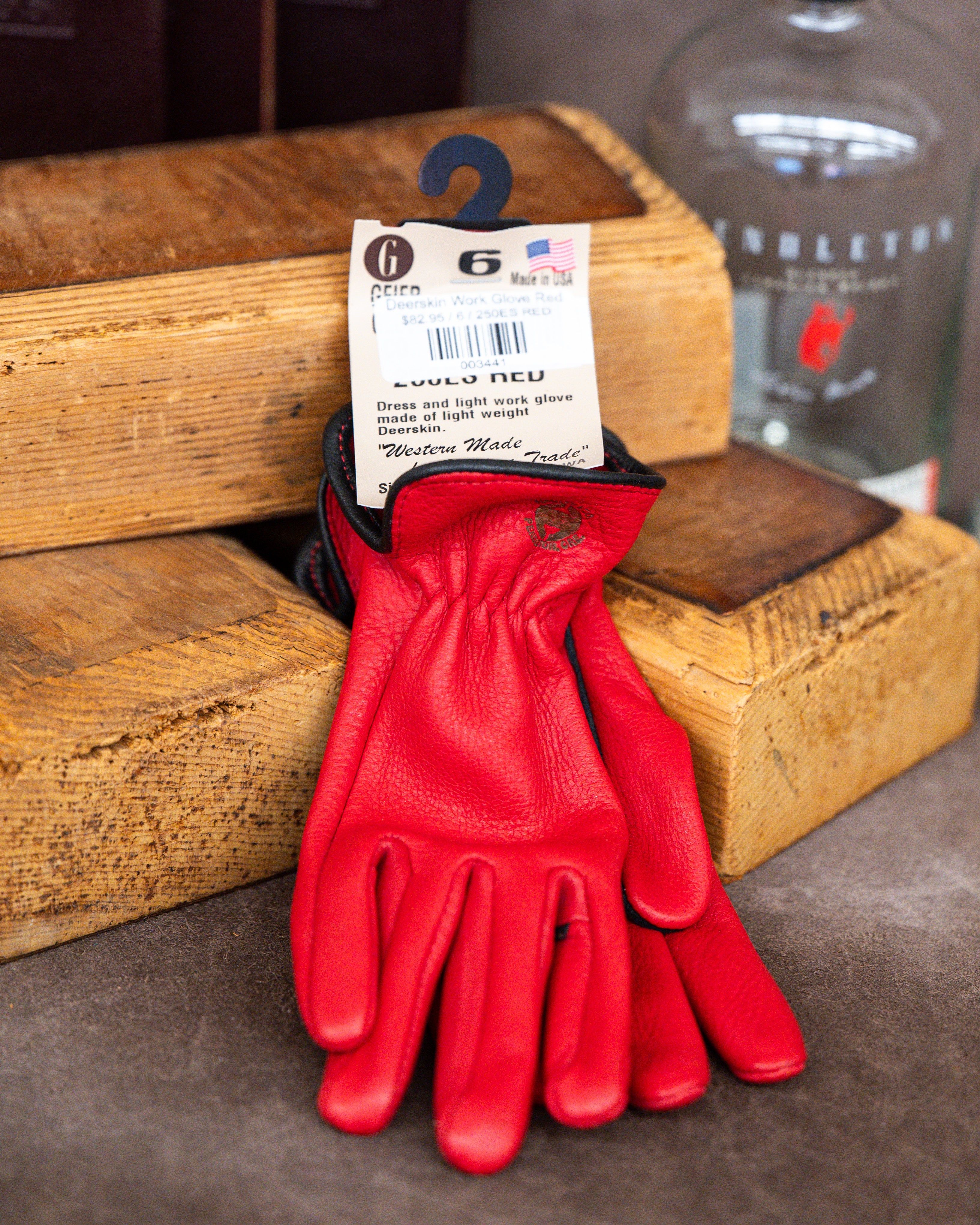 Deerskin Driving Glove Red