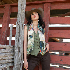 Indigo Morning (Roadrunner) - Fringe Scarves