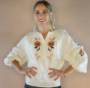 The Julia Embroidered Top - Cotton & Rye
