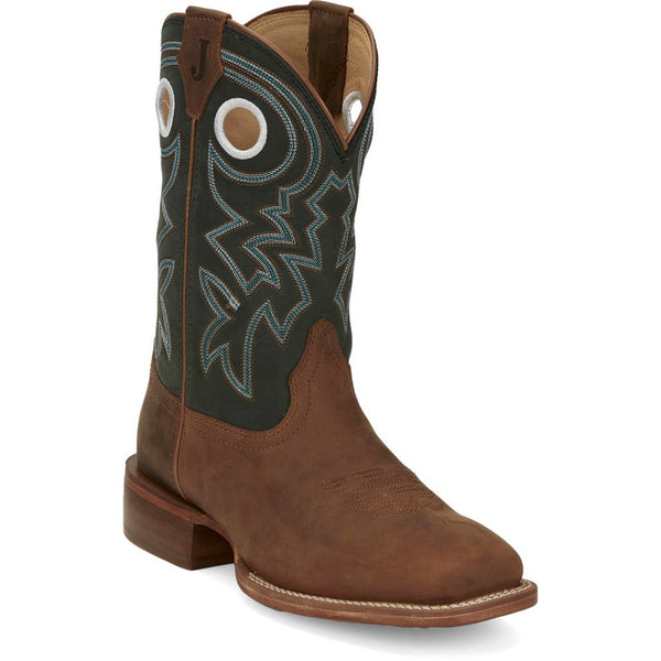 Men's Wide Square Toe Cowhide Boots - Justin Boots