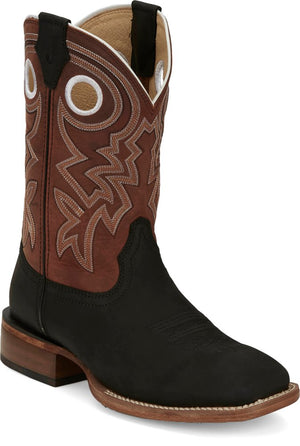 Men's Wide Square Toe Cowhide Boots - Justin Boots