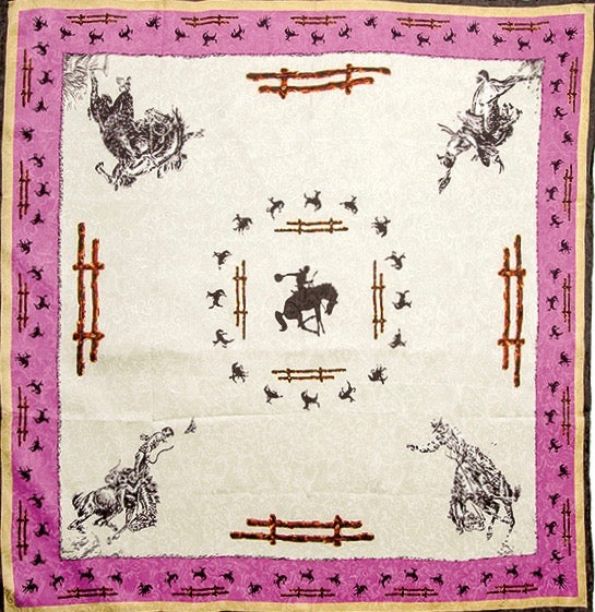 Fences Ivory Silk Scarf 34.5" - Wyoming Traders