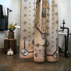 Squash Blossomed Shower Curtain - Fringe Scarves