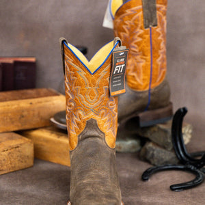 Front View Roper Colt Square Toe Vintage Brown