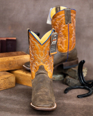 Front View Roper Colt Square Toe Vintage Brown