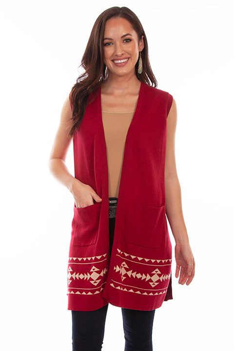 Women's Indian Headdress Sleeveless Cardigan - Scully