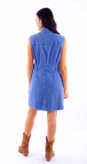 SLEEVELESS DENIM DRESS