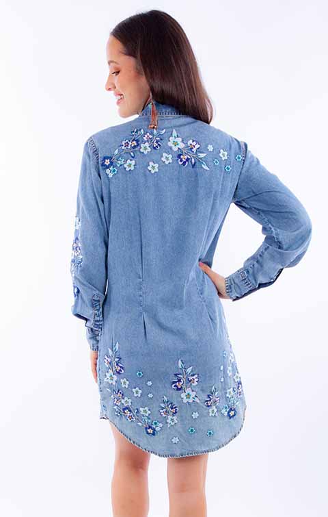 Women's Floral Embroidered Dress - Scully