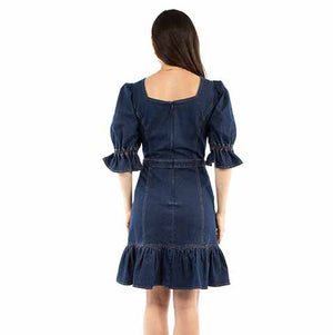 Women's Denim Puff Sleeve Dress - Scully