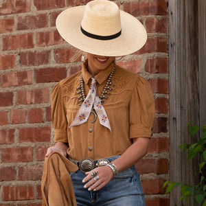 Cross Me Tan Twilly - Fringe Scarves