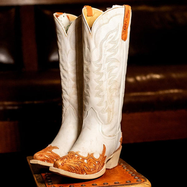 Vintage Creme Leather Boot - Roper