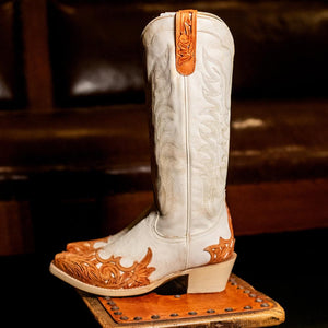 Women's Vintage Creme Leather Boot - Roper