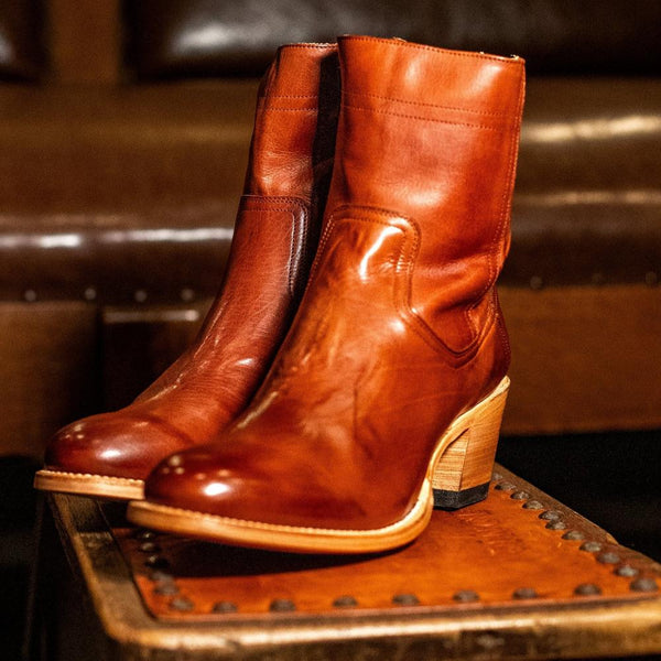 Women's Cognac Calf Vamp 7" Shaft Boots - Stetson