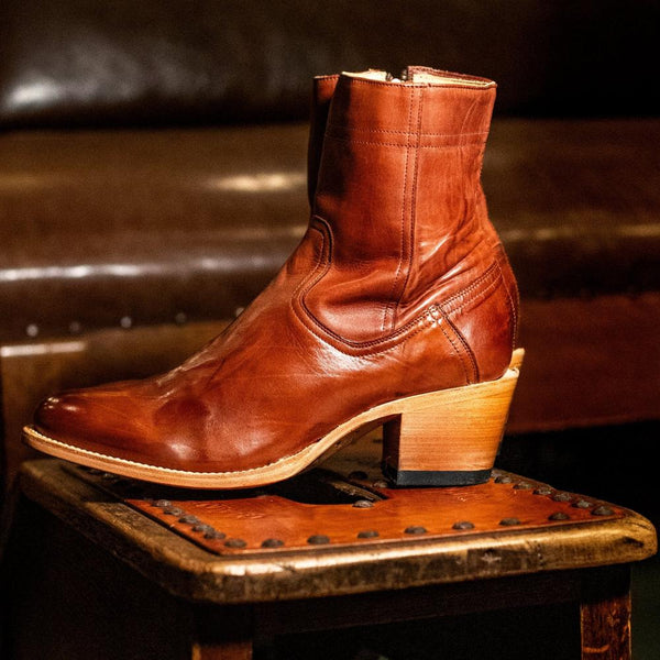 Cognac Calf Vamp 7" Shaft Boots - Stetson