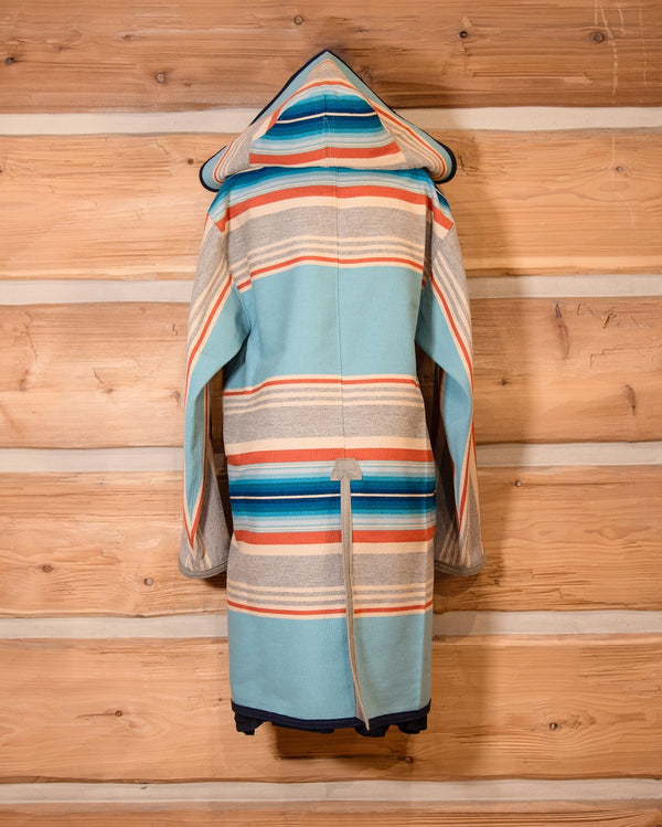 Handmade Wool Serape Turquoise Coat - Abalone Reigh