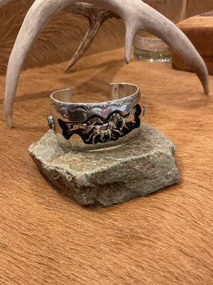 Horses Shadowbox Cuff - Matt 925 Inc.