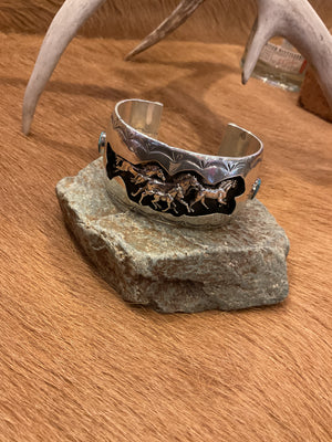 Horses Shadowbox Cuff - Matt 925 Inc.