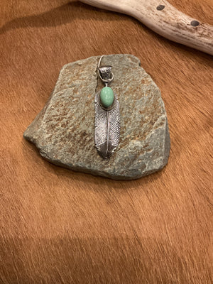 Turquoise Feather Pendant