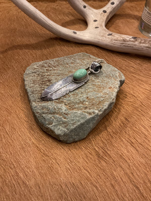 Turquoise Feather Pendant