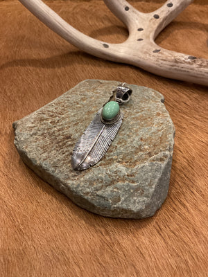 Turquoise Feather Pendant