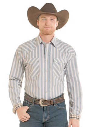 Men's LS Stripe 2 Pkt Shirt - Panhandle Slim