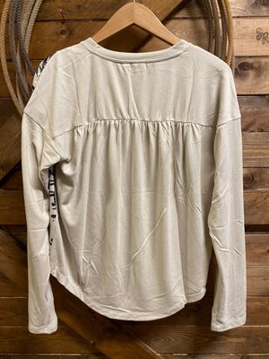 Women's Western Graphic Henley Top - Cruel