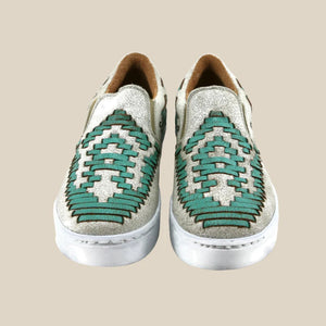 Women's Dakota Leather Tennis Shoes - Agave Sky