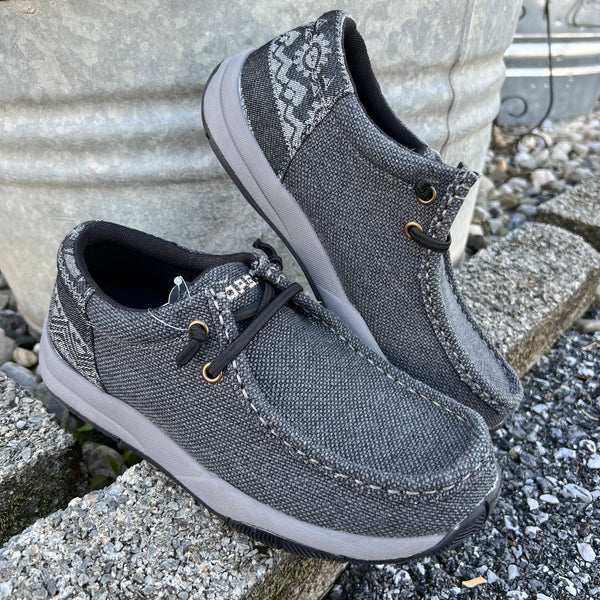 Women's Charcoal Grey Clearcut Low Aztec Shoe - Roper