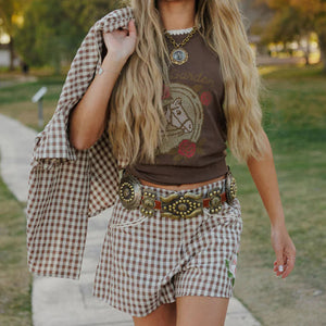 Women's Gingham Rodeo Shorts - Rodeo Quincy