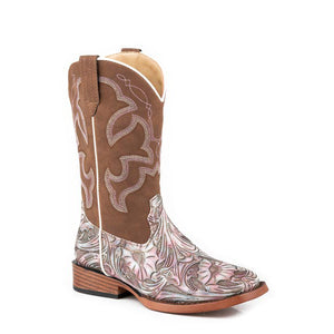 Girl's Lilac Floral Boots - Roper