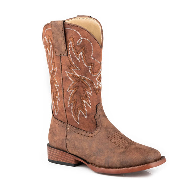 Kids' Brown Boots with Cognac Shaft - Roper