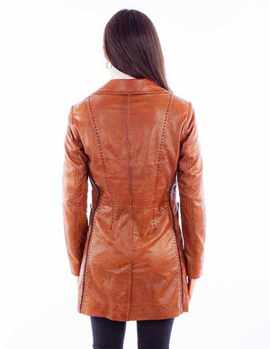 Women's Brown Leather Jacket - Scully