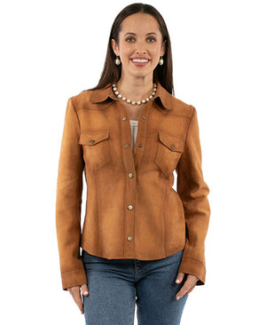 Women's Suede Shirt Jacket - Scully