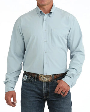Men's Light Blue L/S Arenaflex Button Down Shirt - Cinch