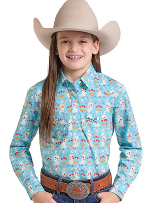 Girl's LS Print Snap Shirt - Panhandle Slim