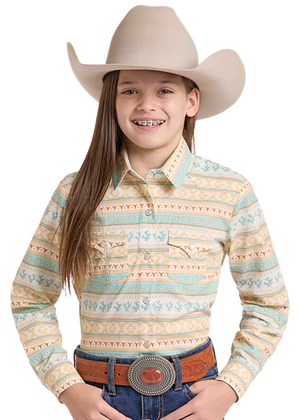 Girl's LS Print Snap Shirt - Panhandle Slim