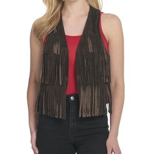 Women's Open Front Tiered Fringe Vest - Cripple Creek