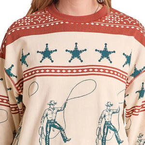 Women's Cowboy Crew Neck Pullover - Panhandle Slim