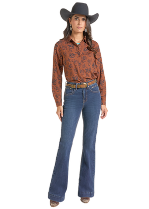 Cowboy Print Button Shirt - Rock & Roll Denim