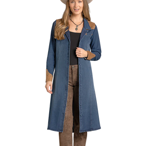 Women's Denim Dress w/Suede Yokes  - Panhandle