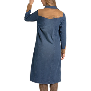 Women's Denim Dress w/Suede Yokes  - Panhandle