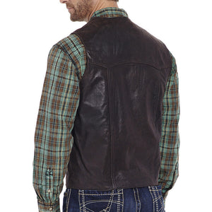 Men's Antique Suede Leather Vest - Cripple Creek