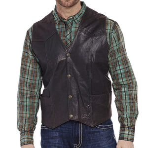 Men's Antique Suede Leather Vest - Cripple Creek