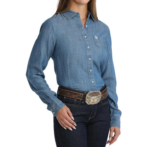 Women's Chambray L/S Button Western Shirt - Cinch