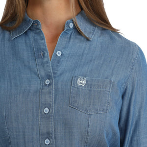 Women's Chambray L/S Button Western Shirt - Cinch