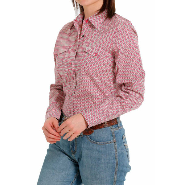 Cinch Pink Snap Button Womens Shirt