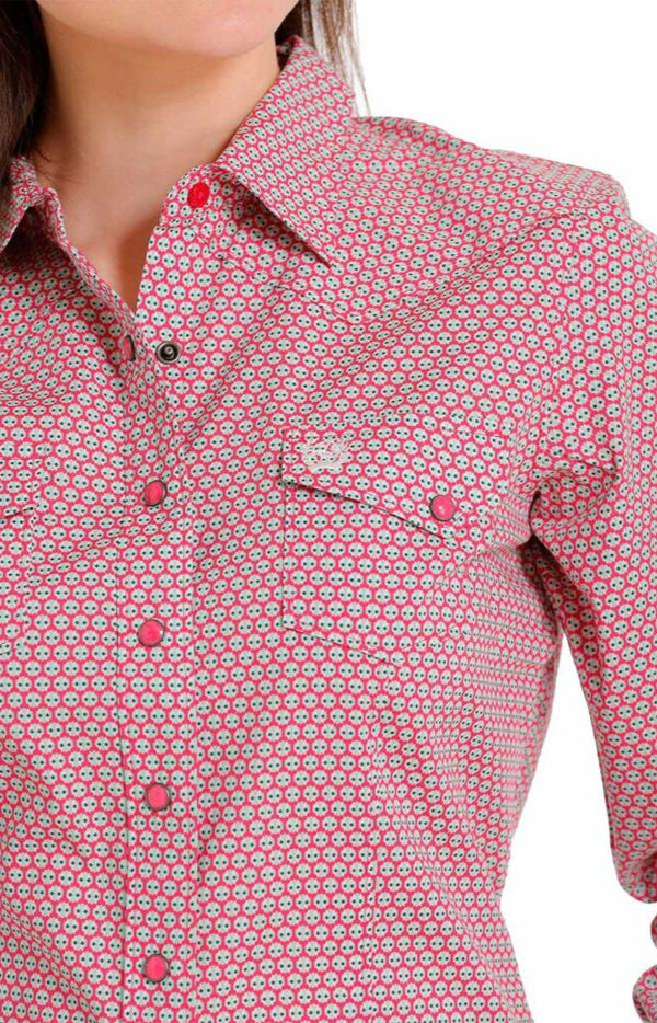 Cinch Close-up Women's Pink Snap Western Shirt