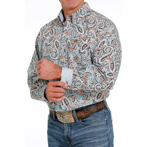 Men's Multicolor Paisley Button Down Shirt - Cinch