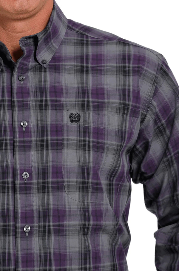 Cinch Men's Plaid 100% Cotton Western Shirt Big and Tall