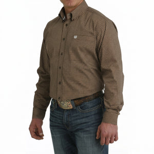 Cinch Brown Geometric Print - Men's Shirt
